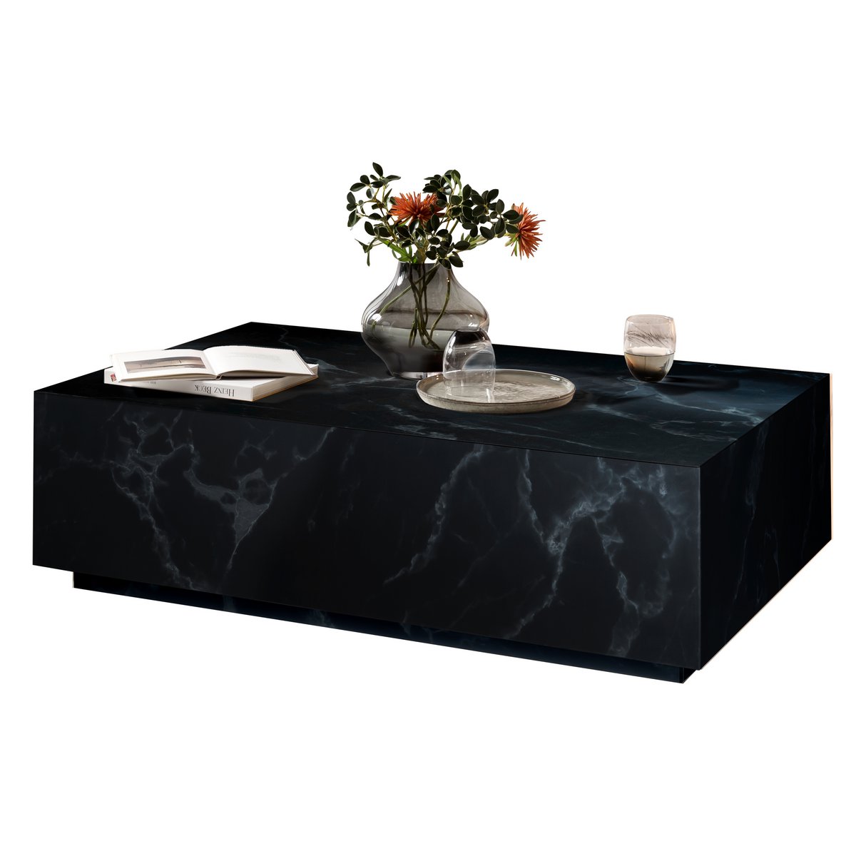 Salontafel zwart, 120x75 cm