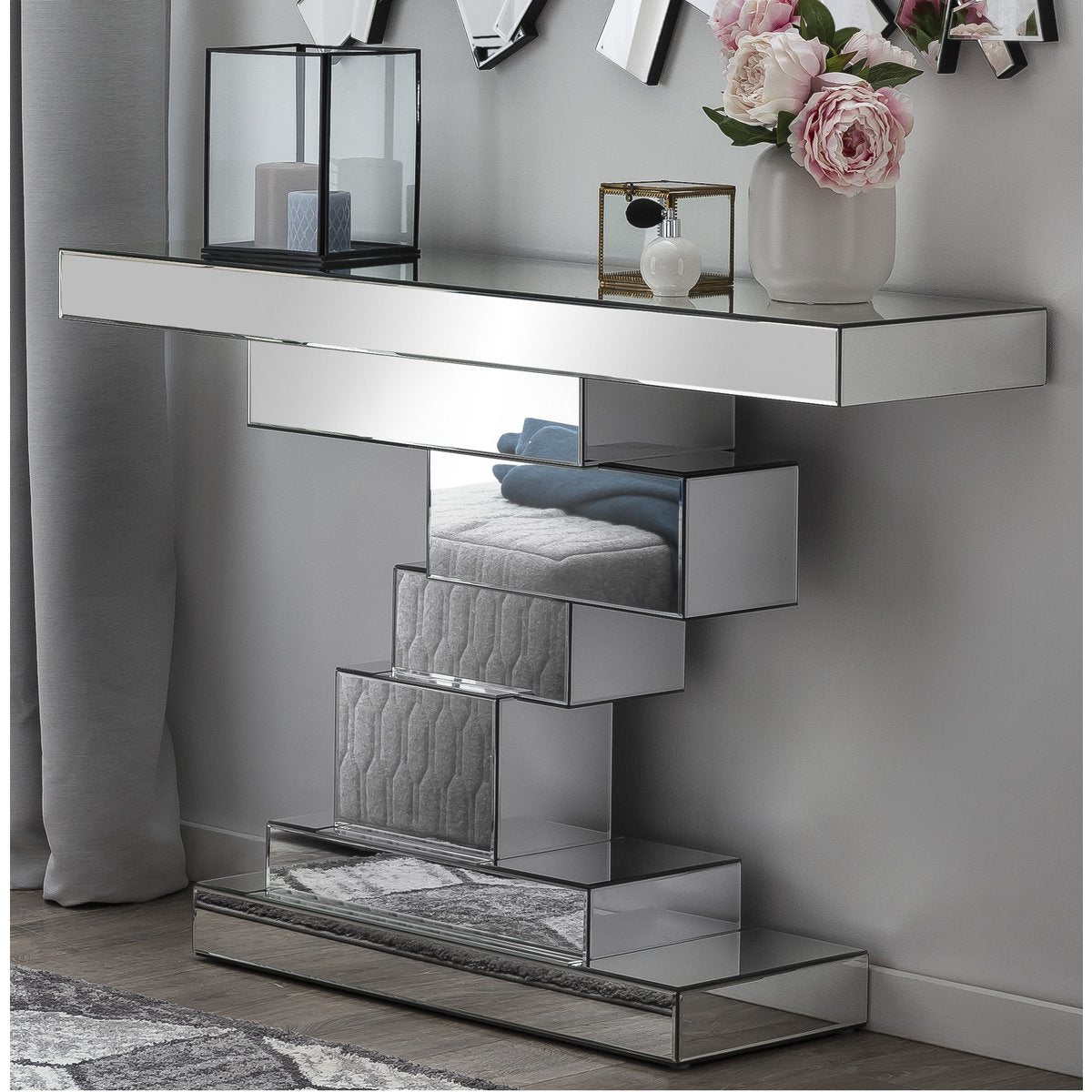 Tafel van MDF met spiegelglas