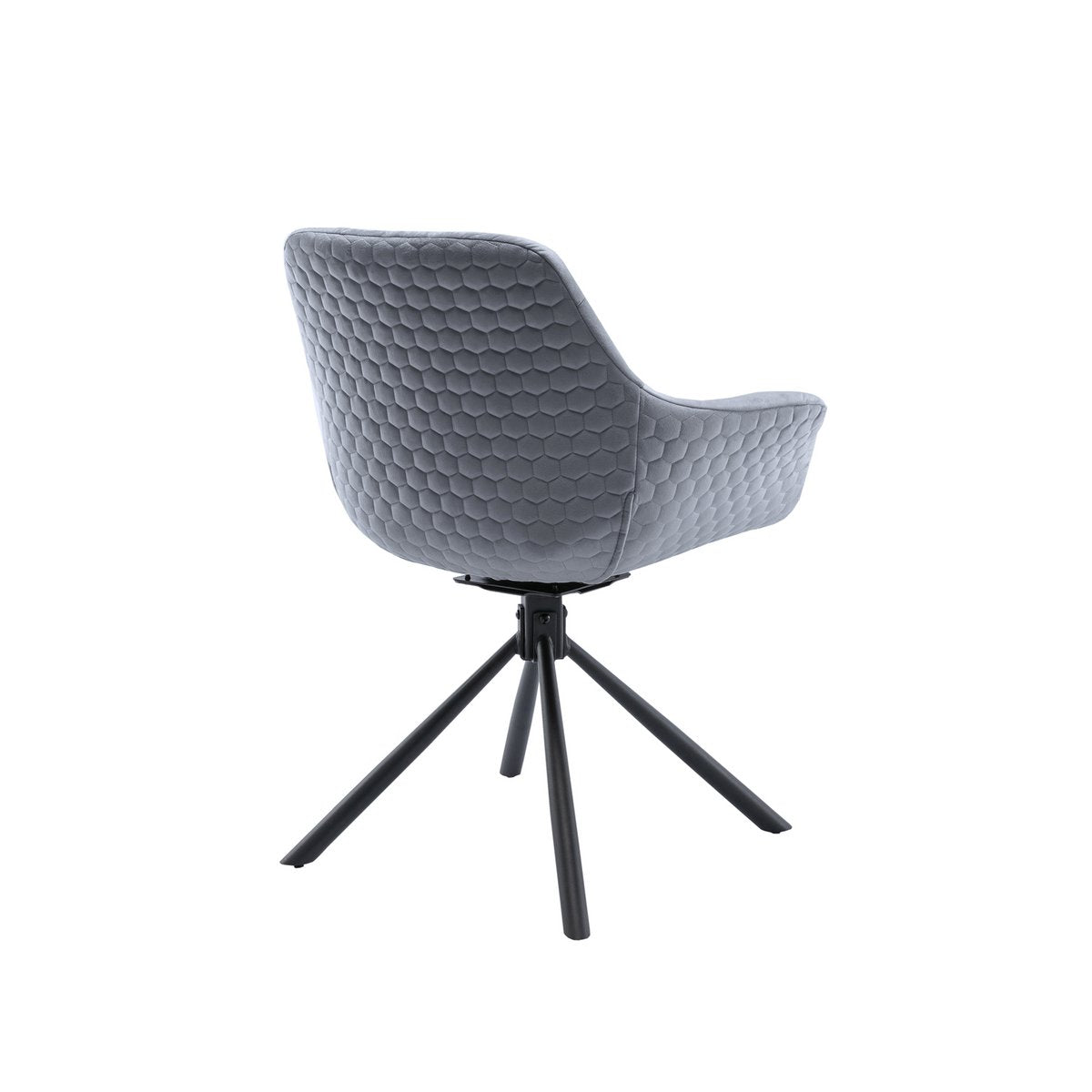 Fauteuil met honingraatstiksel in grijs fluweel