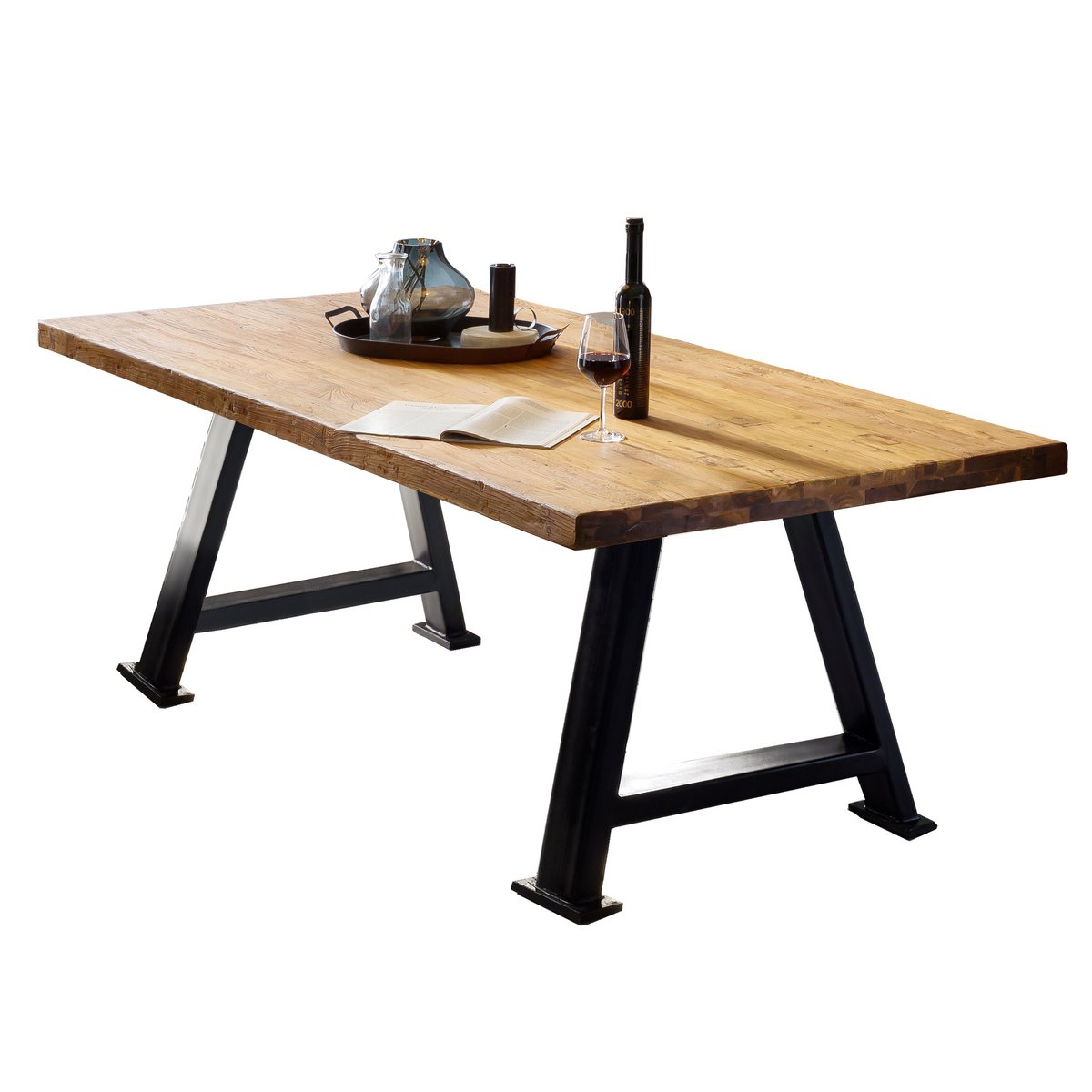 Tafel 240x100 cm, gerecycled teakhout