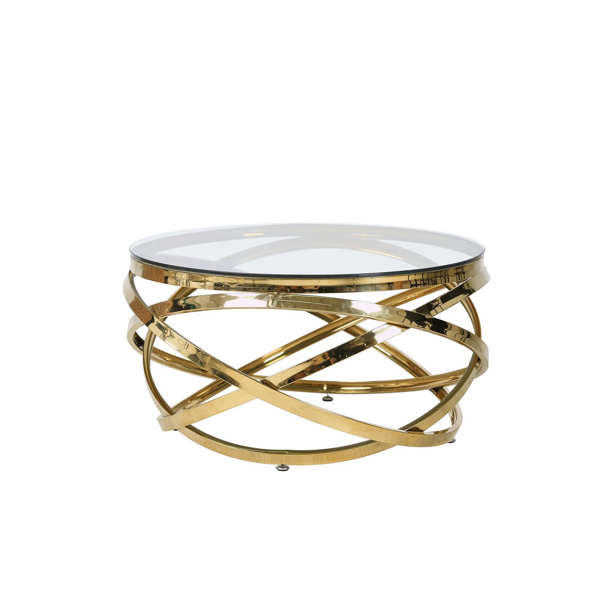 Salontafel goud/helder Ø 80 cm