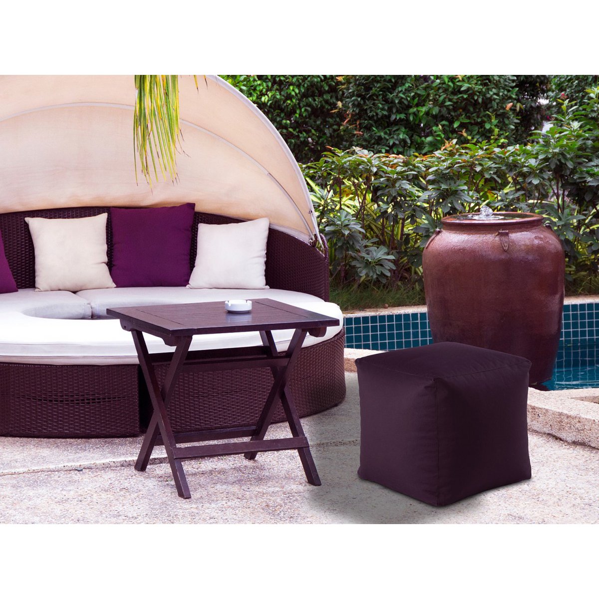 Zitkruk Outdoorf Seat Cubes 45x45x45cm voetenbankvloer Pillow Garden Terrace Bamba