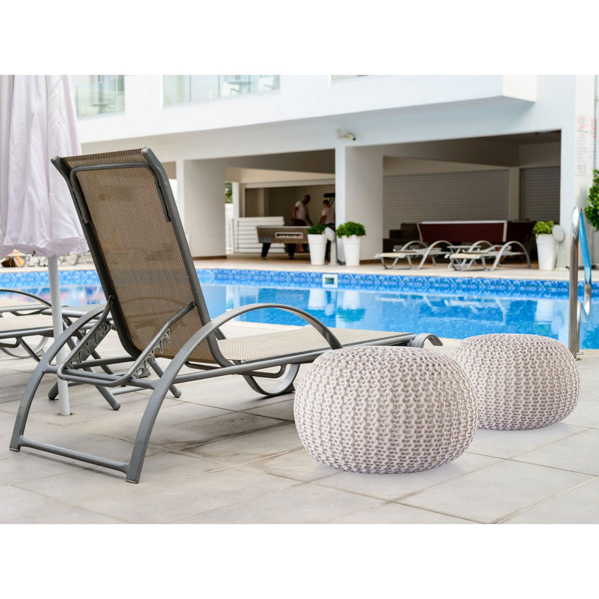 Pouf Outdoor Ø55cm stoel Pouf Terrace Pool Garden