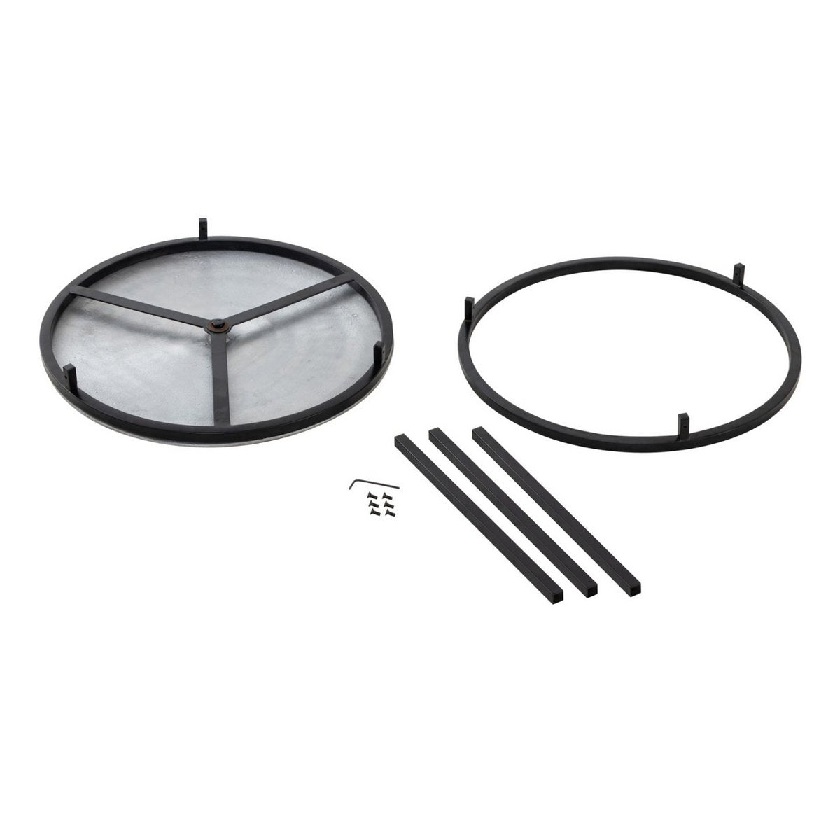 Salontafelset 2 stuks ø 55 en 45 cm bijzettafel zilver metalen tafels ronde Carlton woonkamer