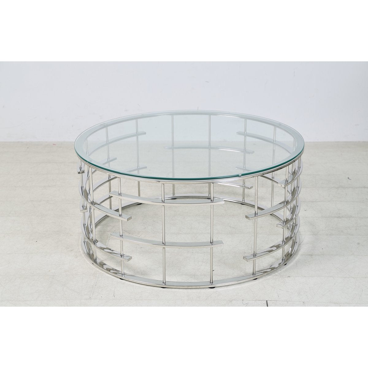 Salontafel zilver Ø 90 cm