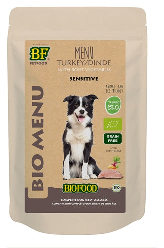 Bf Petfood Organic Hond Kalkoen Menu Pouch 14X150 Gr