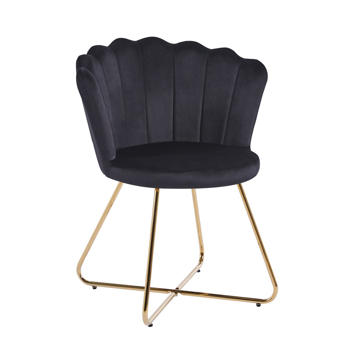 Velvet kuipstoelen set van 2 zwart
