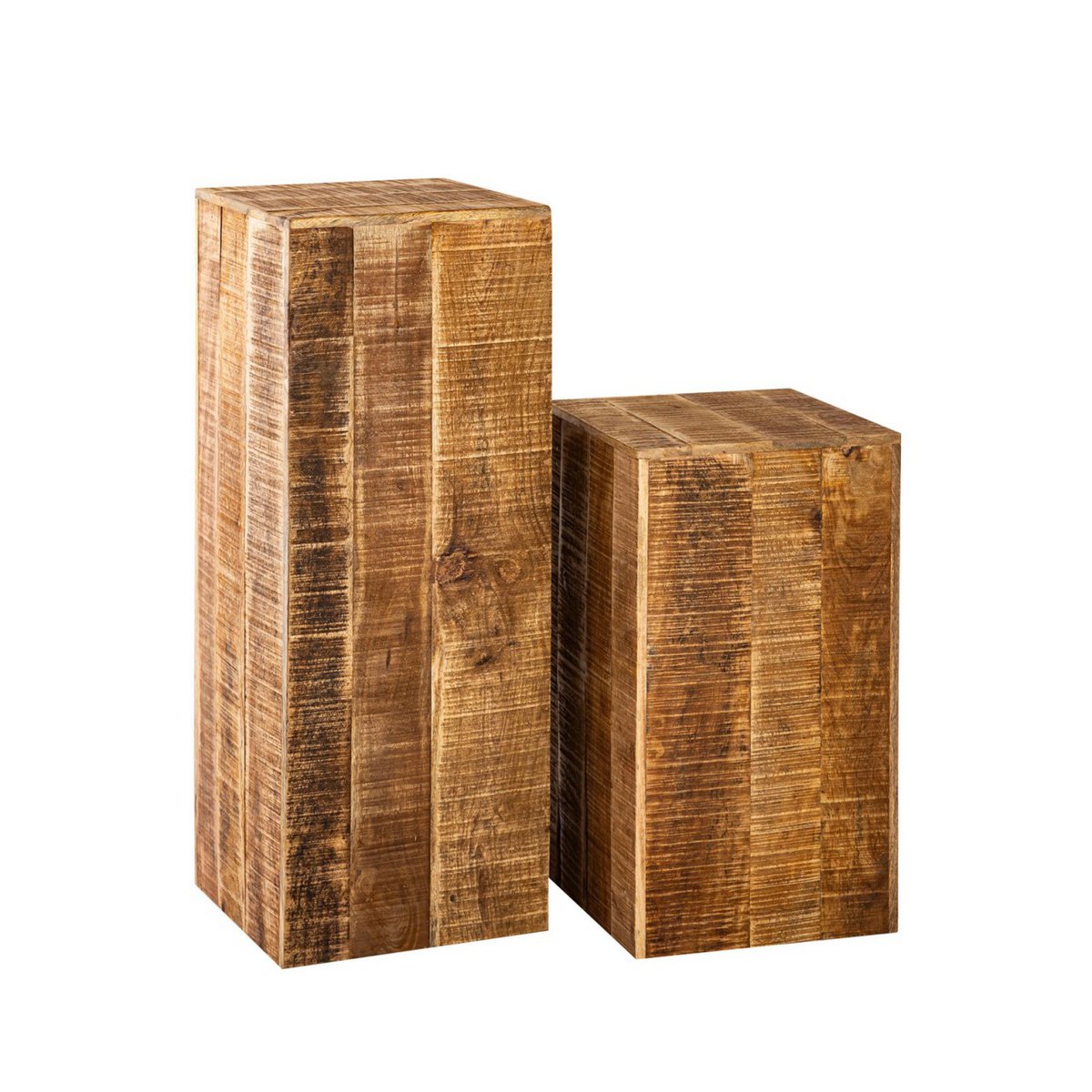 Bloemzuil 27x27 H50 of 73cm bloemenkruk hout plantenstandaard bijzettafel vierkant mangohout