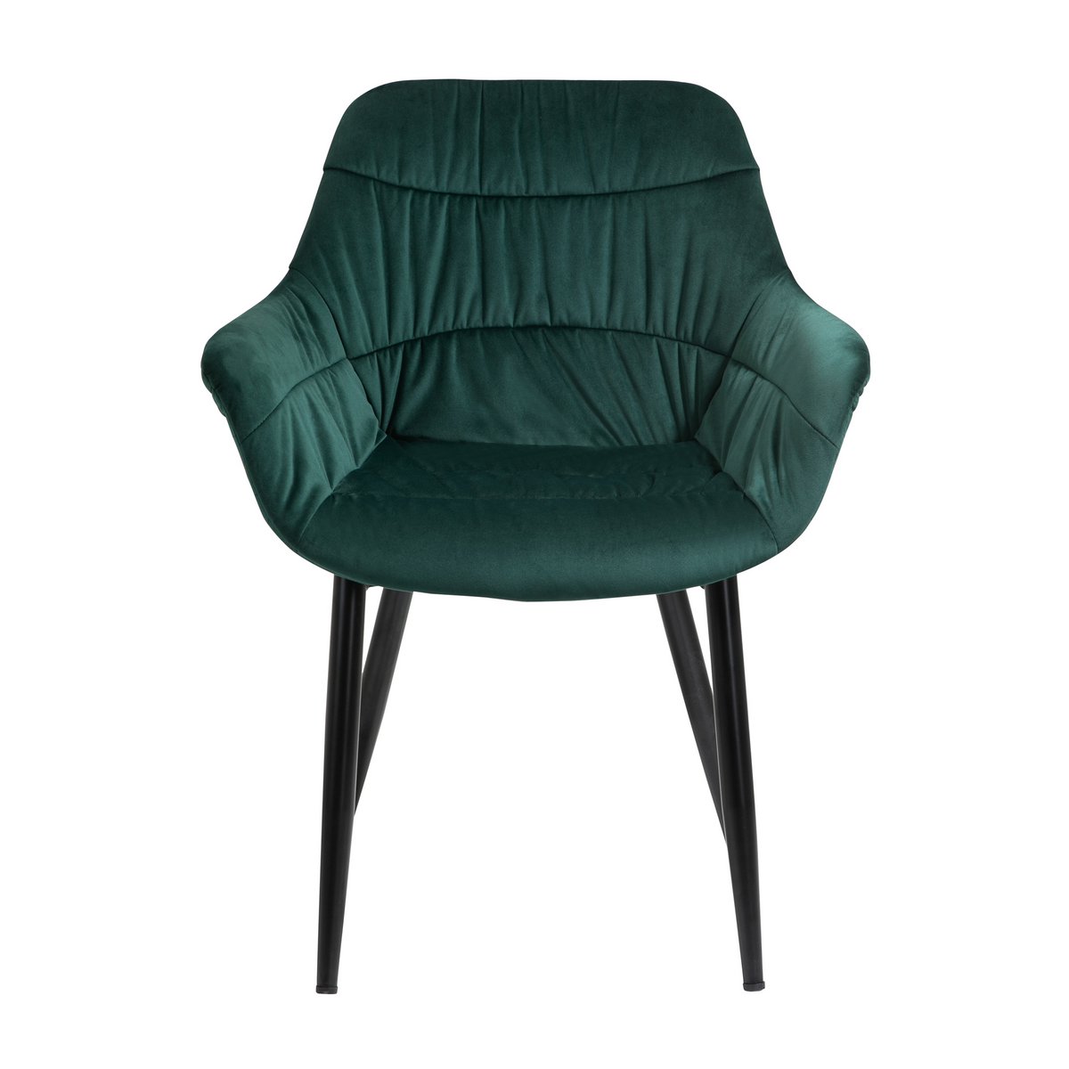 Fauteuil met honingraatstiksel in dennengroen fluweel