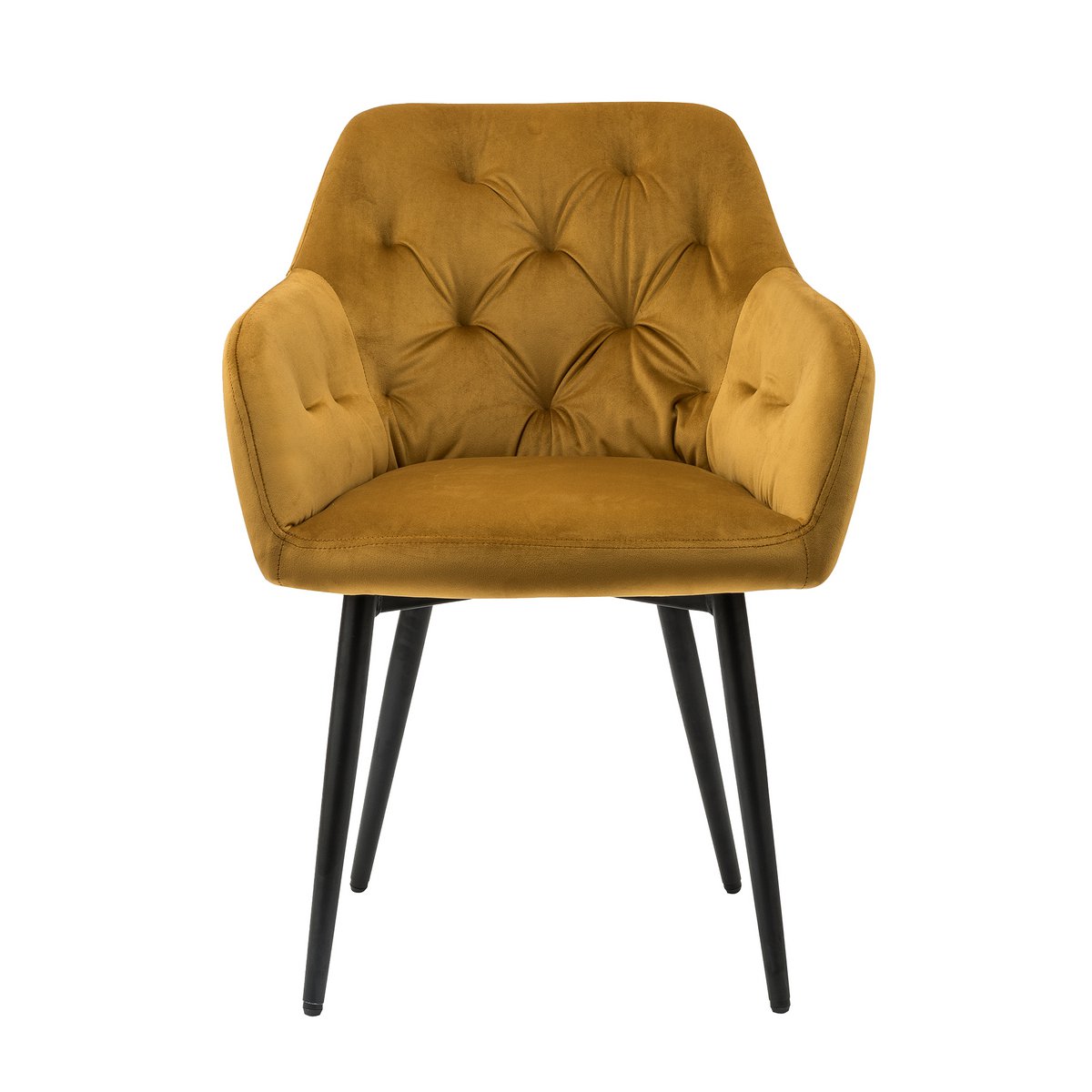 Geel fluwelen fauteuil