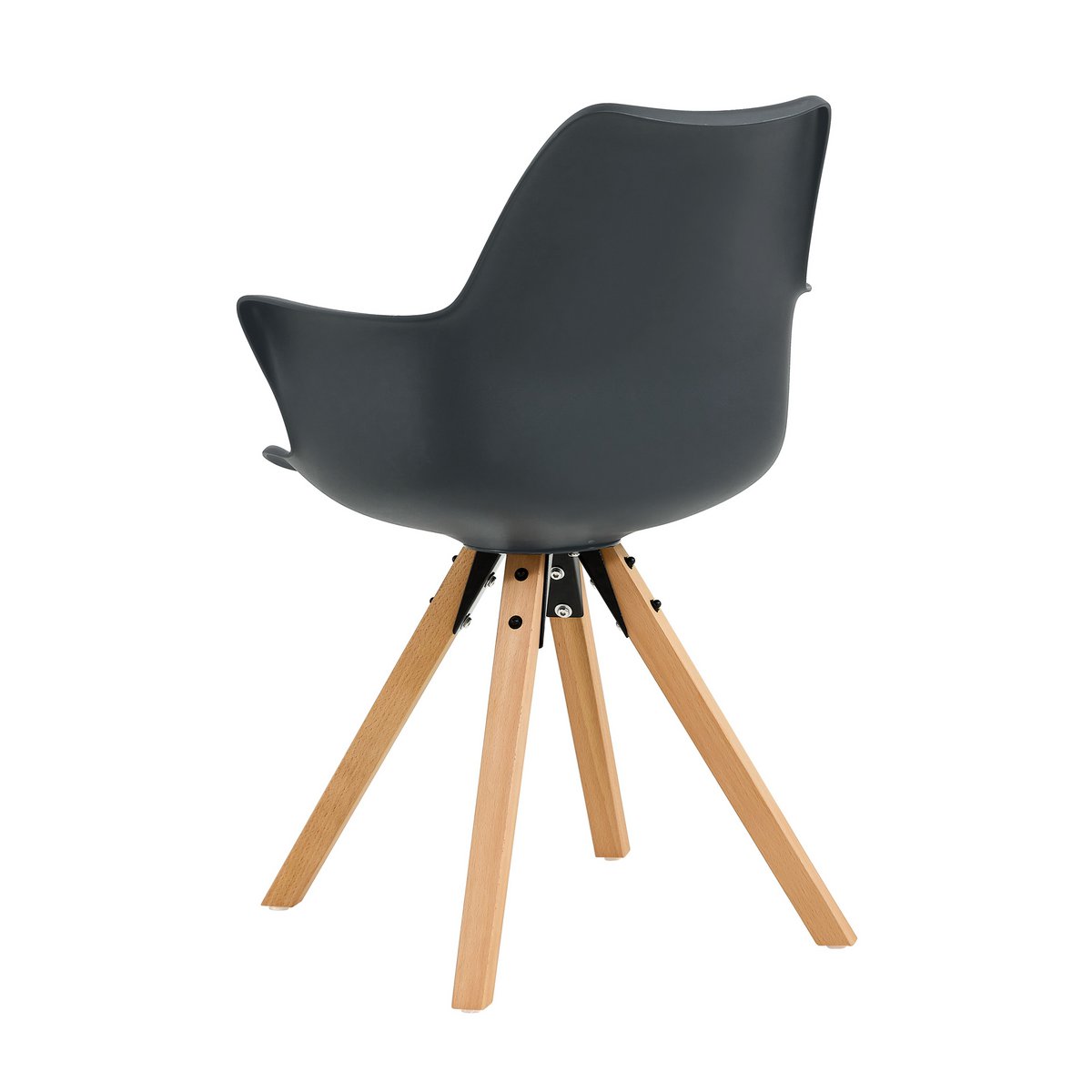 Fauteuil met kunststof schaal, set van 2, donkergrijs