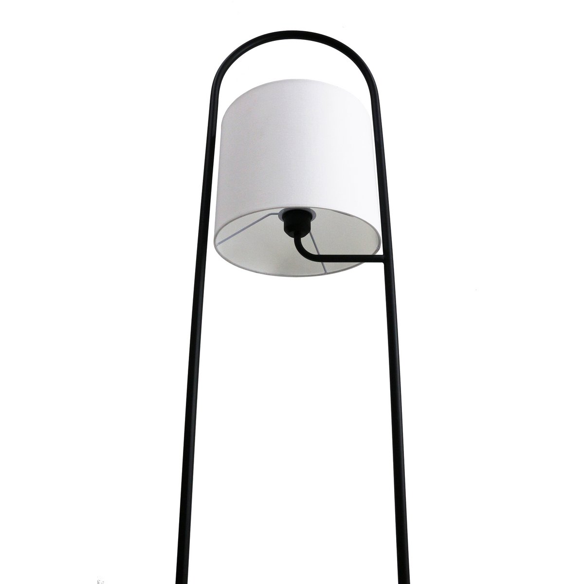 Vloerlamp acaciahout naturel/wit 153 cm