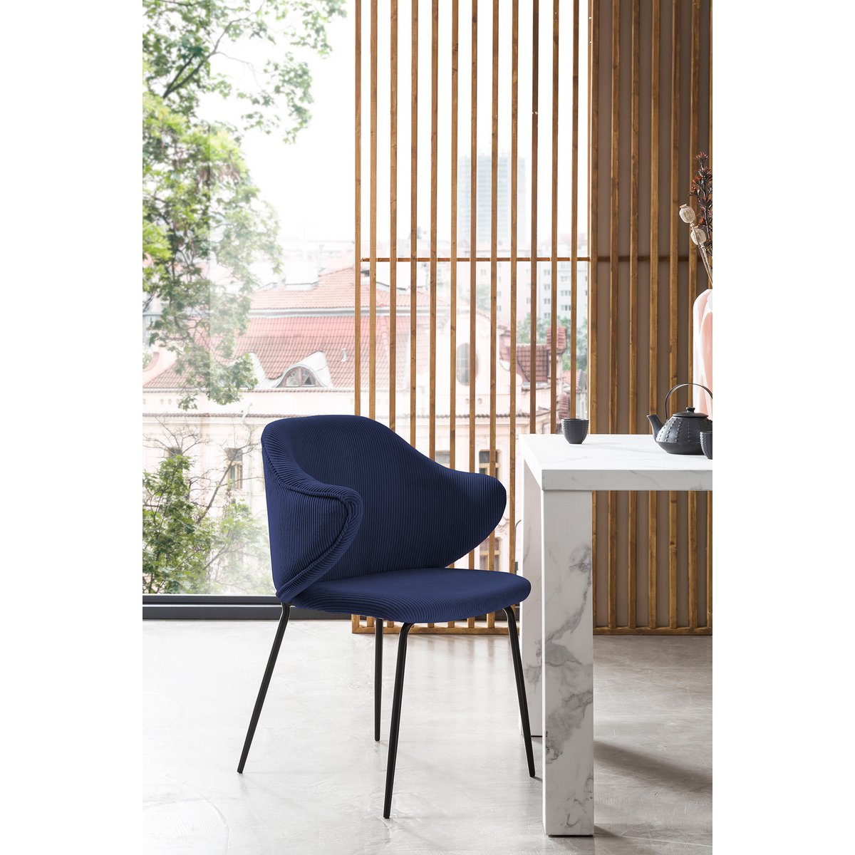 Set van 2 fauteuils donkerblauw
