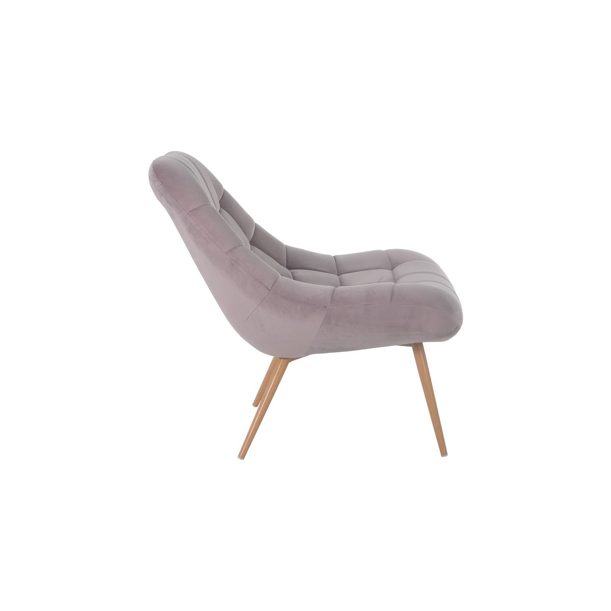 Fauteuil XXL fluweel roze metaal houtlook