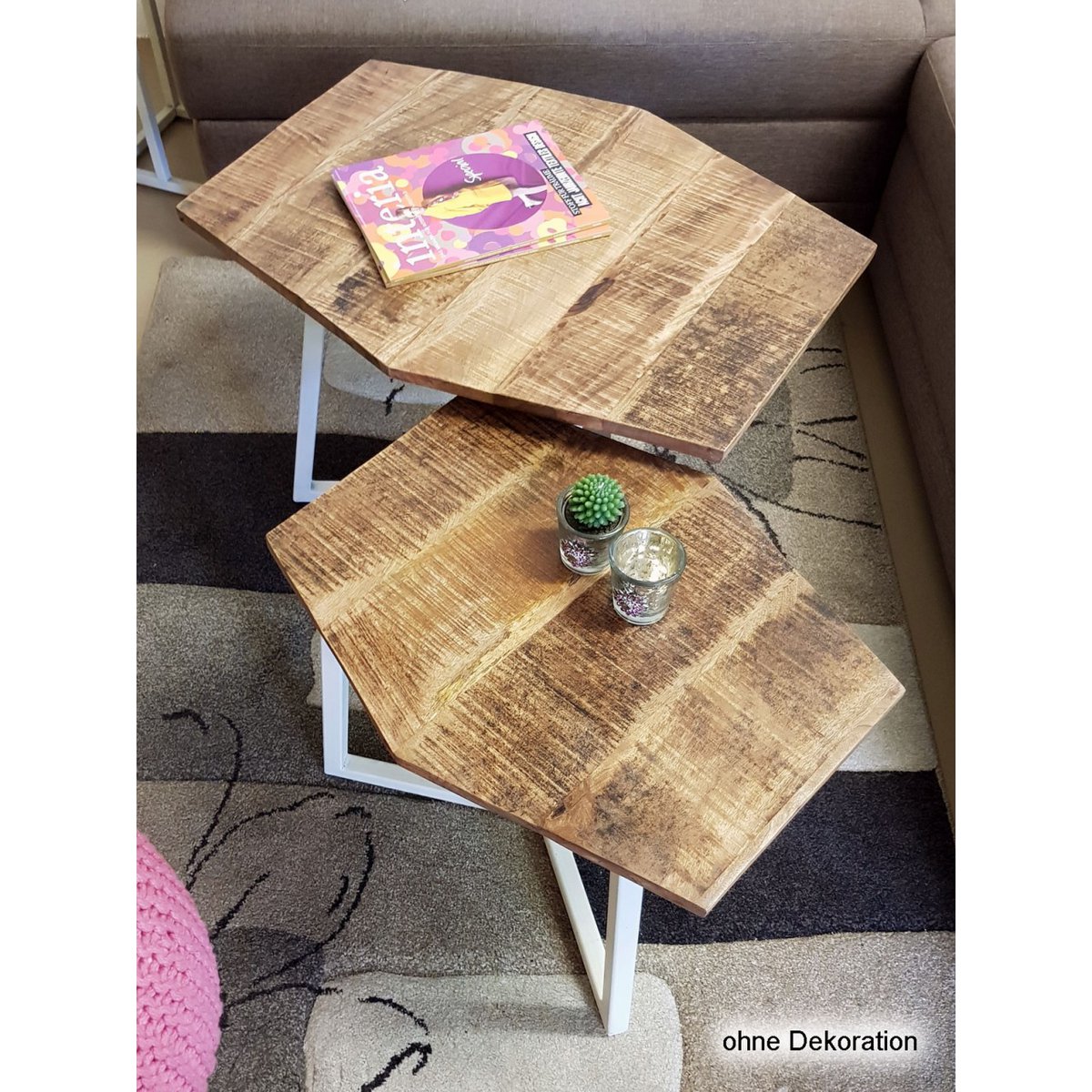 Set van 2 salontafels (6 stuks) 1 pallet woonkamertafel München metalen frame