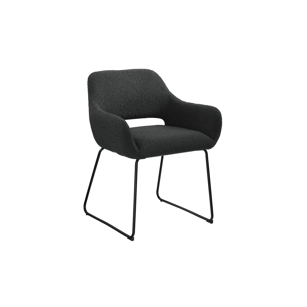 Fauteuil met ruguitsparing Bouclé stof antraciet