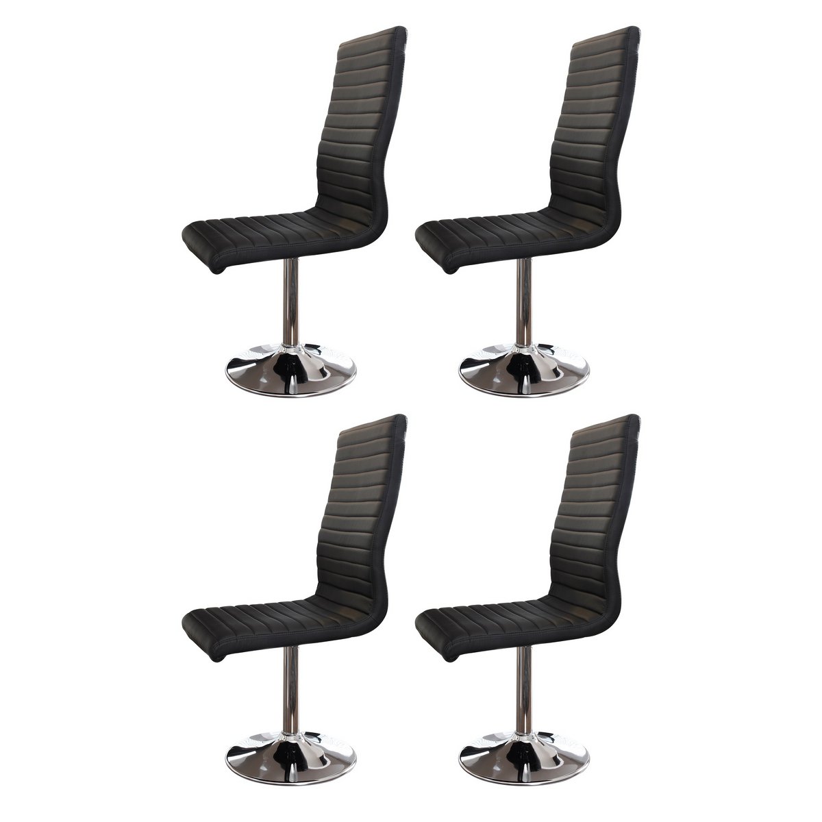 Eetkamerstoelen zwart kunstleerlook set van 4