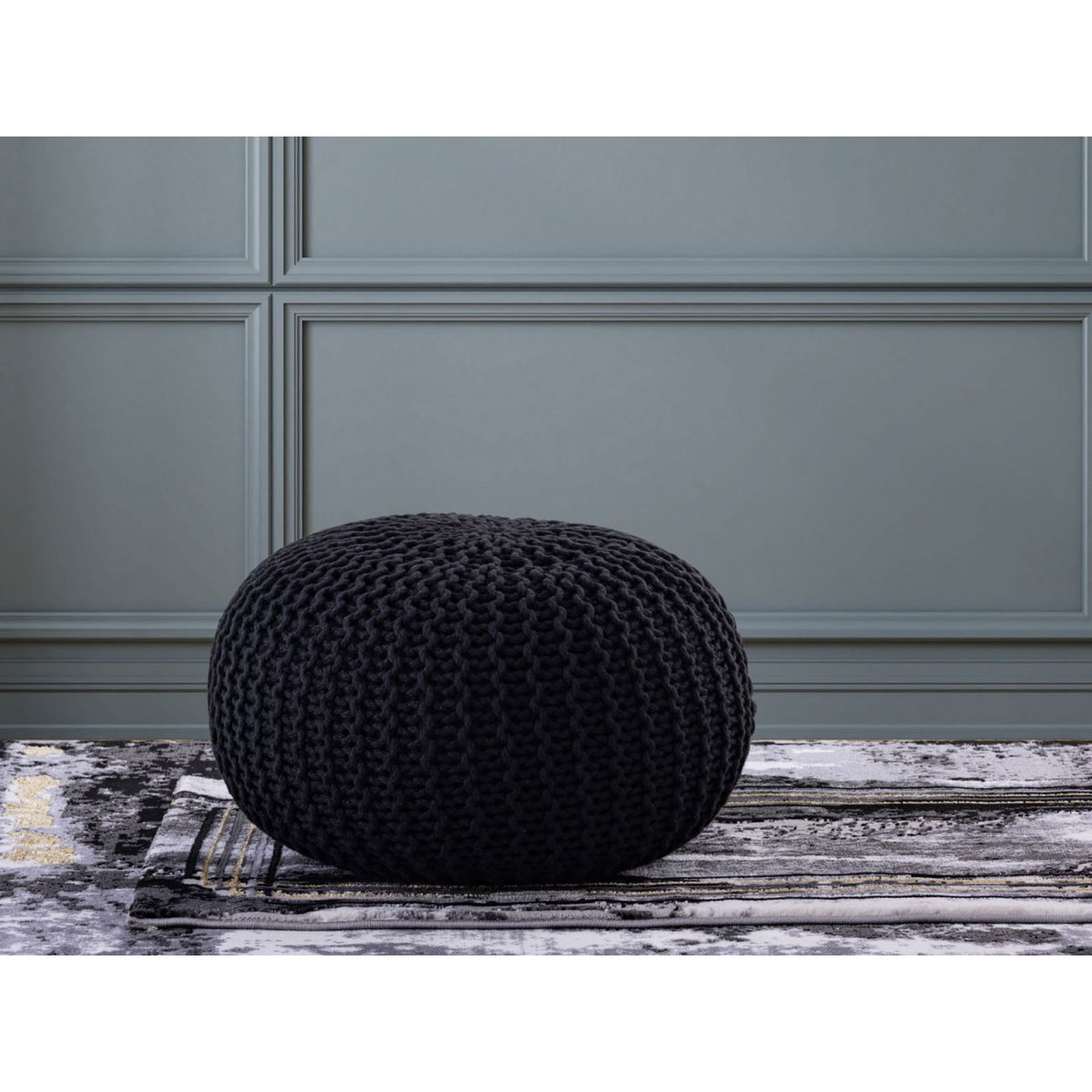 Pouf premium Ø45cm stoel kruk breien pouf in terras pool tuin duurzaam