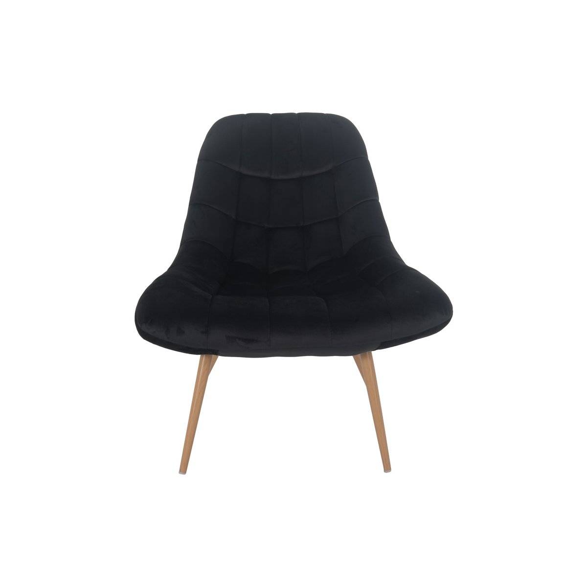 Fauteuil XXL fluweel zwart metaal houtlook