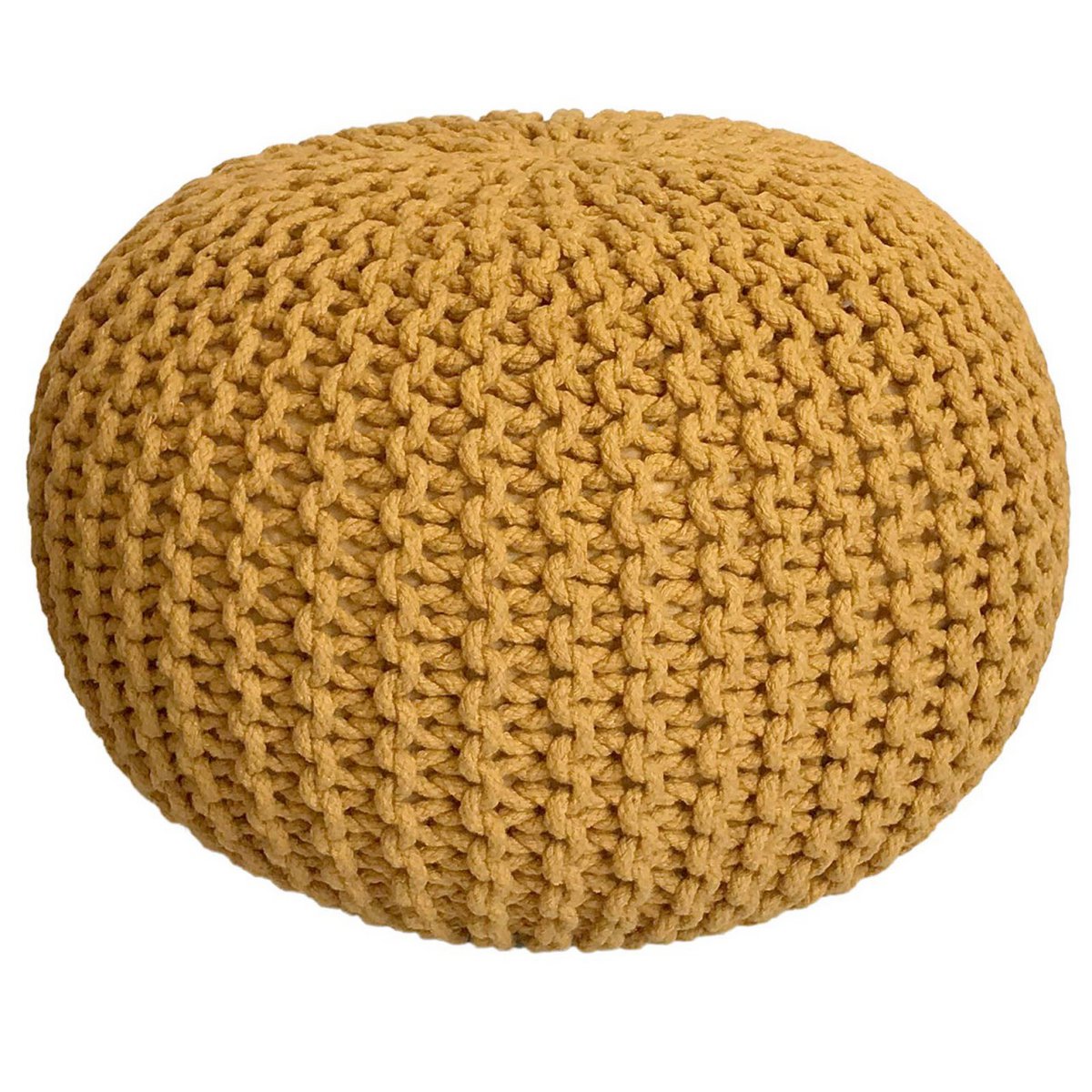 Pouf Set 3 Stück Ø 55 cm Bodenkissen Strickhocker Sitzhocker Sitzkissen Hocker nachhaltig Grobstrick