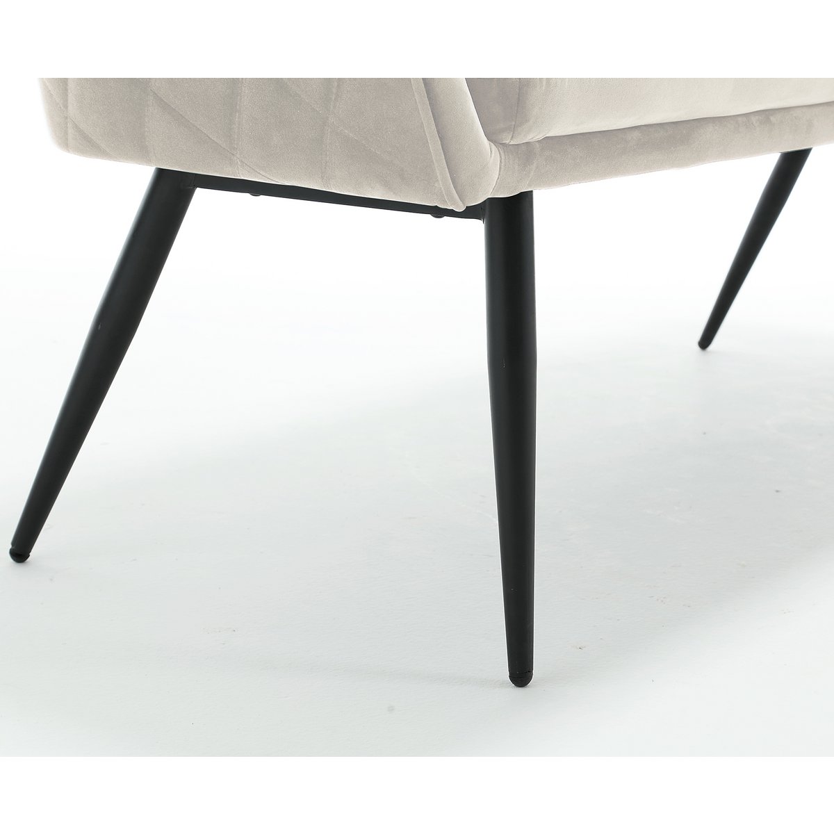 Bank 160 cm fluweel crème