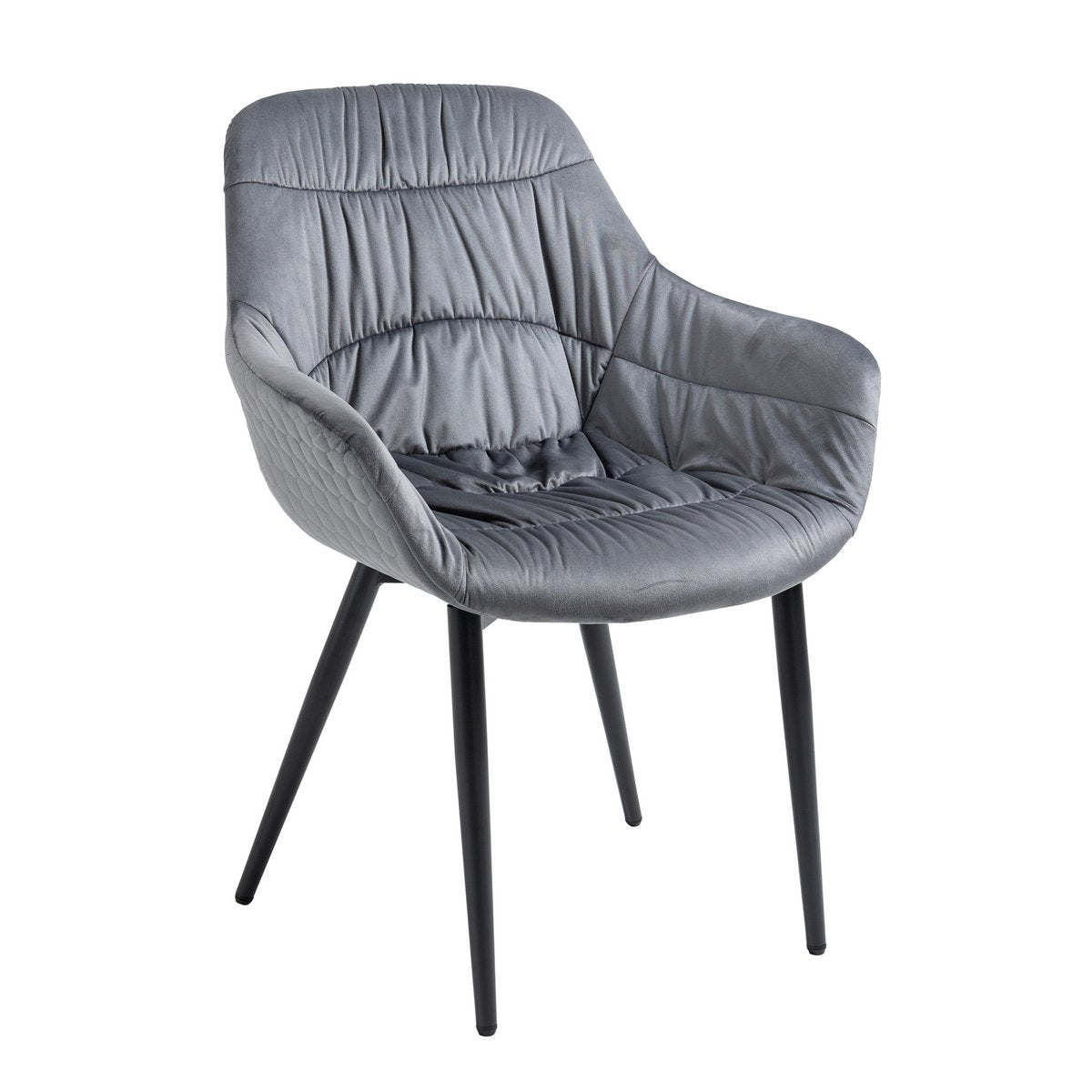 Fauteuil met honingraatstiksel in grijs fluweel