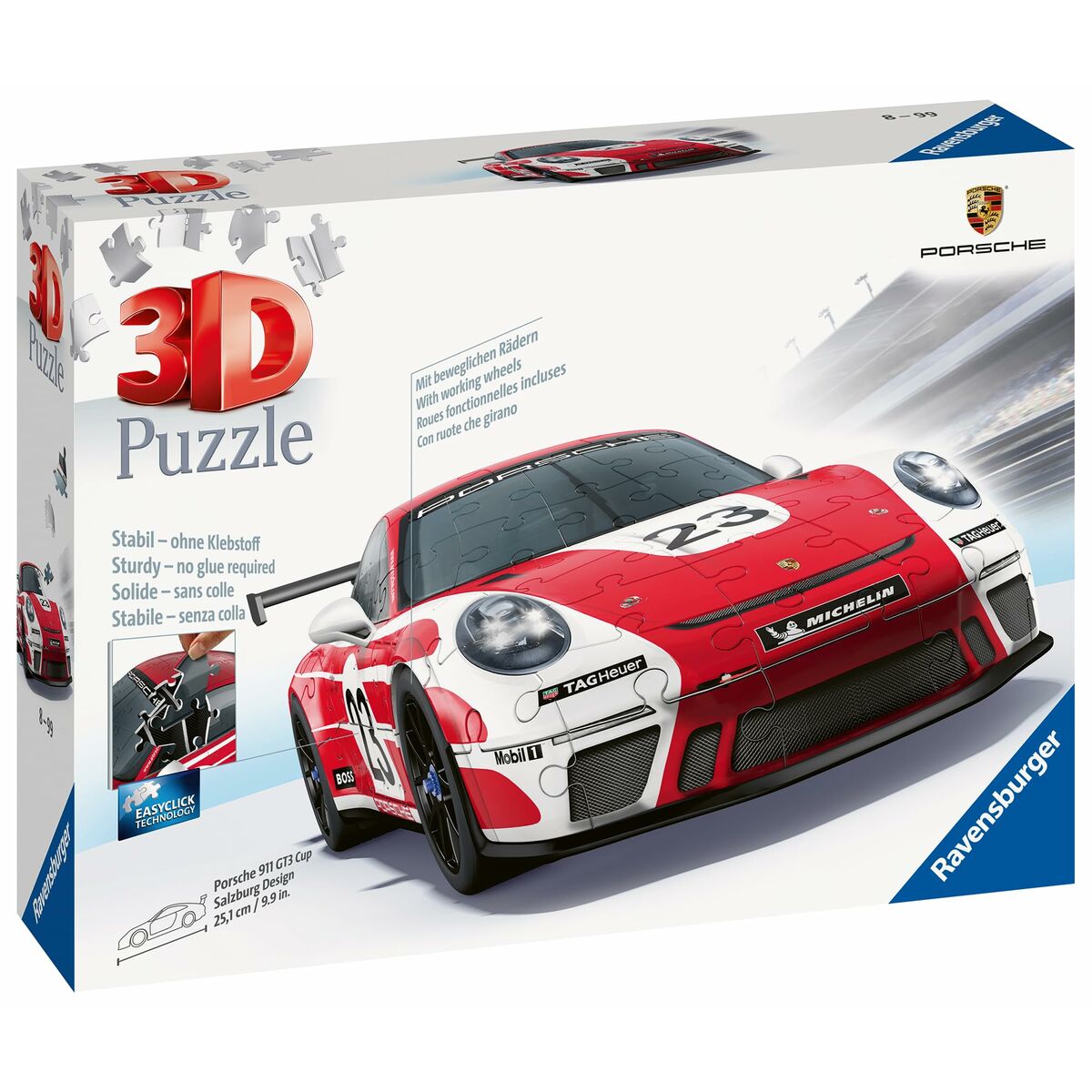 3D puzzel Porsche 911 GT3 Cup Salzburg 152 Onderdelen