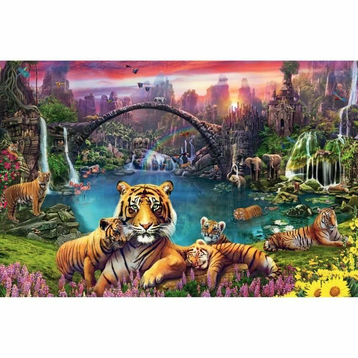 Puzzel Ravensburger Tigers in the lagoon 3000 Onderdelen