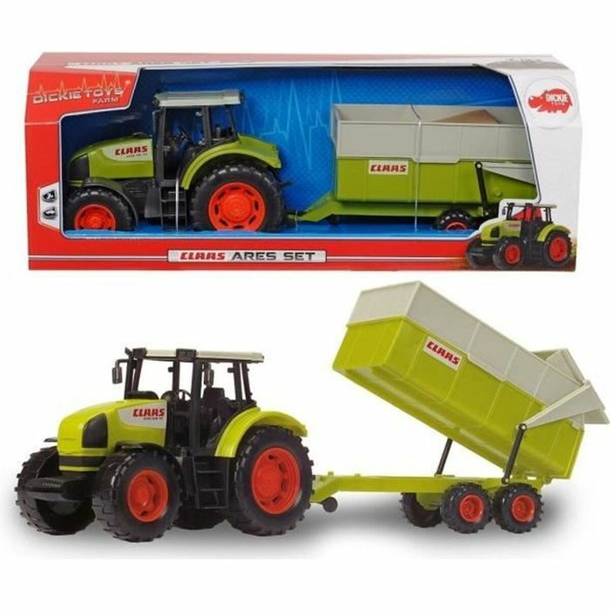 Speelgoedtractor Dickie Toys Cars Ares Set
