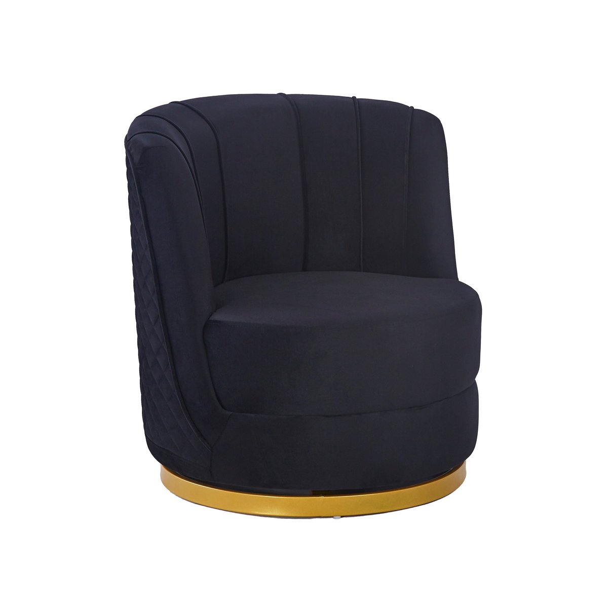 Zwart fluwelen draaifauteuil