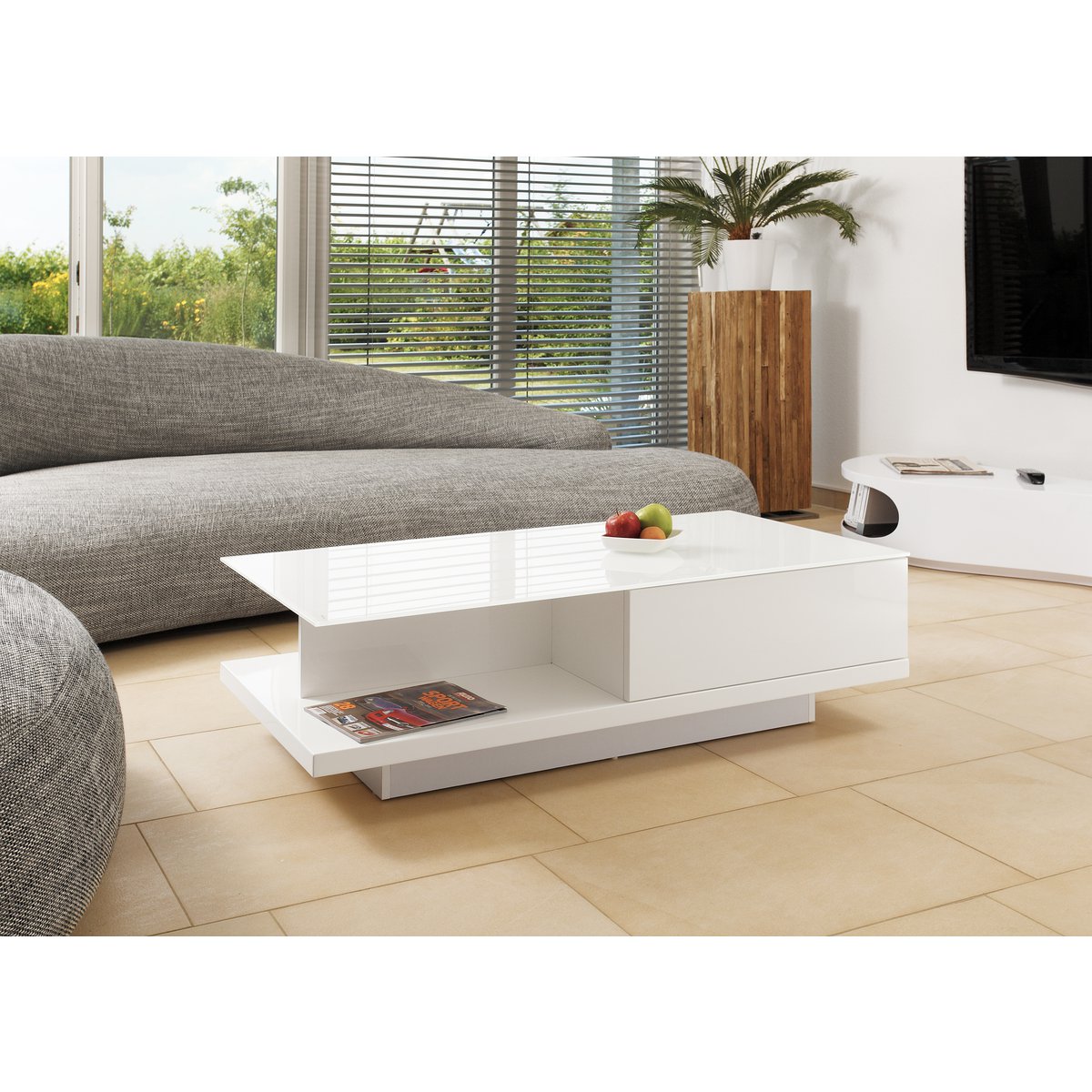 Salontafel 120x60x36 cm wit