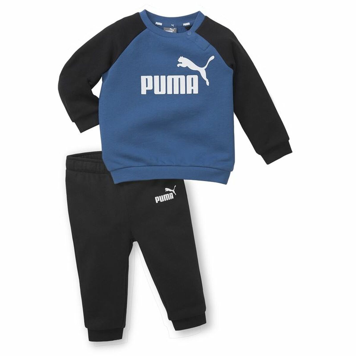 Joggingpak voor kinderen Puma Minicats Essentials Raglan Zwart Blauw