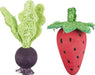 Trixie Speelbal Set Biet / Aardbei Hout / Loofah 6/9 Cm