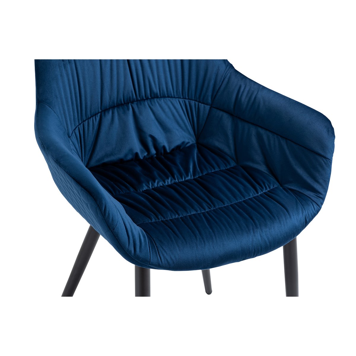 Fauteuil met honingraatstiksel in fluweelblauw