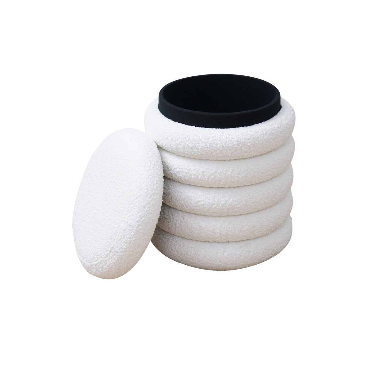 Curly Sitzhocker Ø38 cm Wit