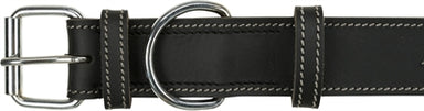 Trixie Rustic Vetleer Halsband Hond Heartbeat Zwart 34-40X3 Cm