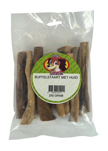 Petsnack Buffelstaart Met Huid 200 Gr