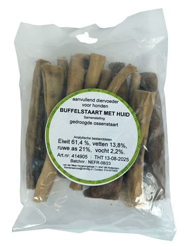 Petsnack Buffelstaart Met Huid 200 Gr