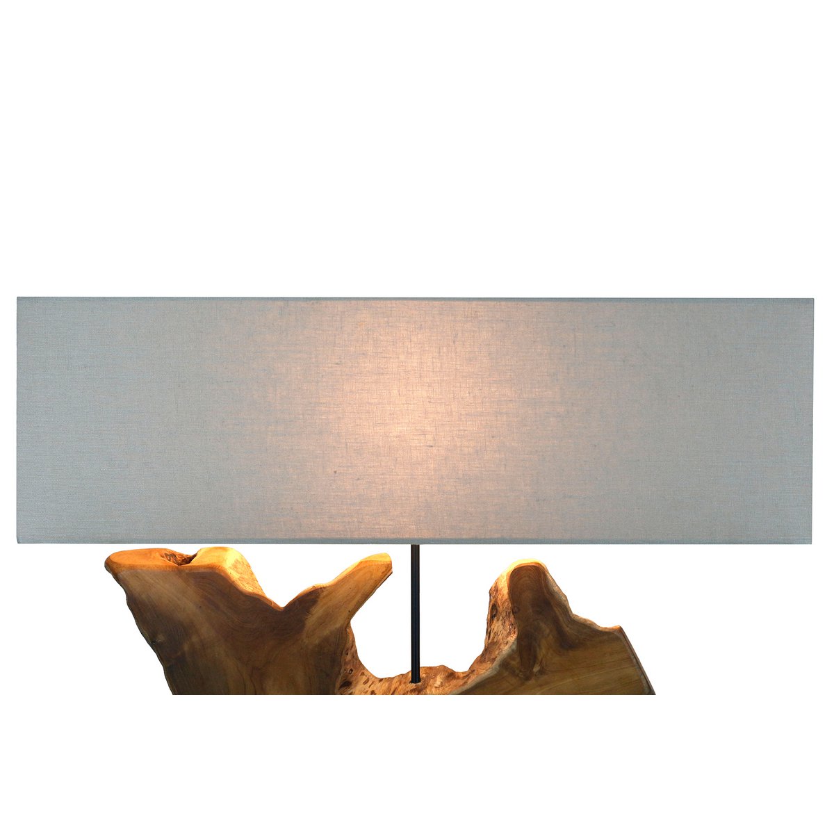 Tafellamp drijfhout/naturel linnen 59 cm