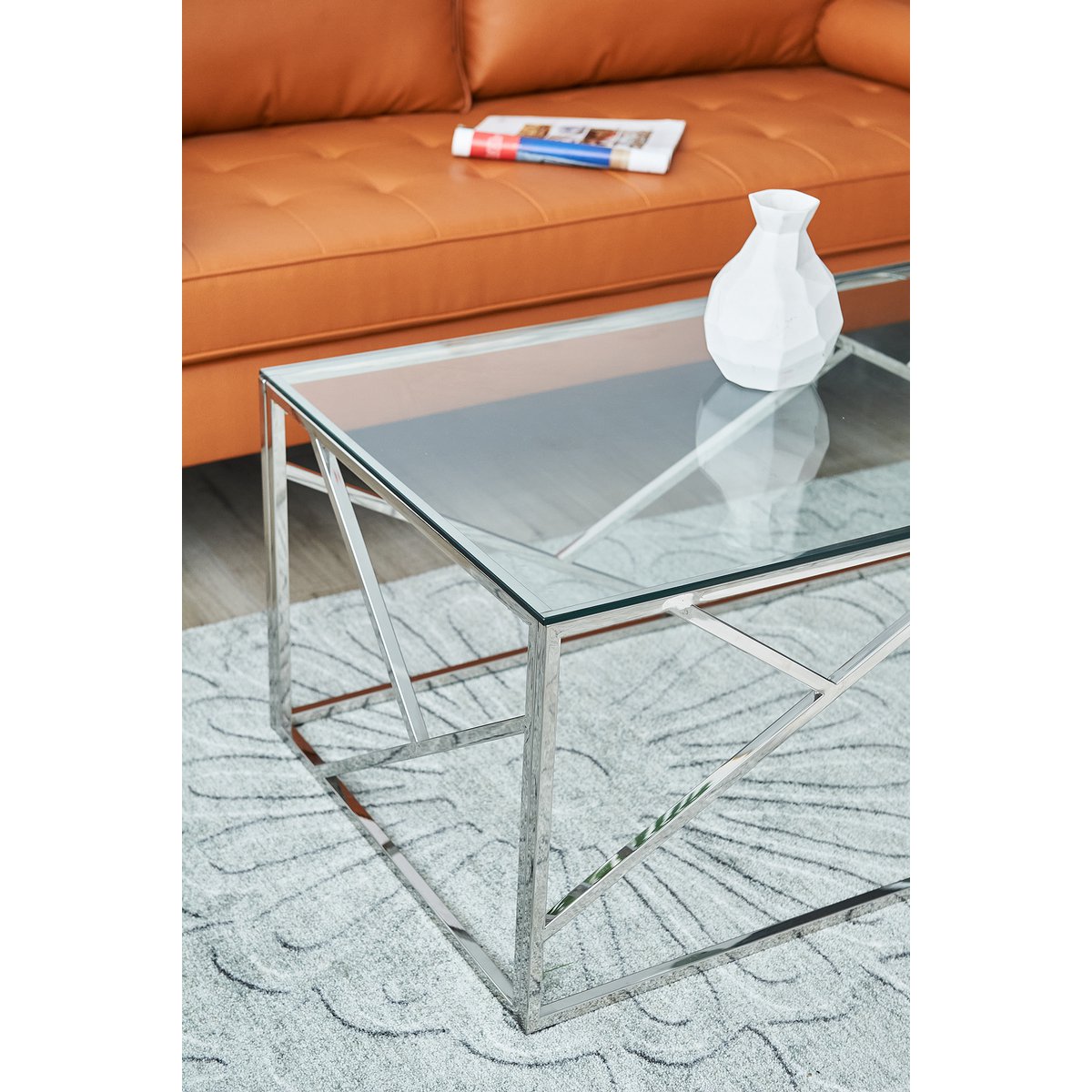 Salontafel zilver 120x60 cm