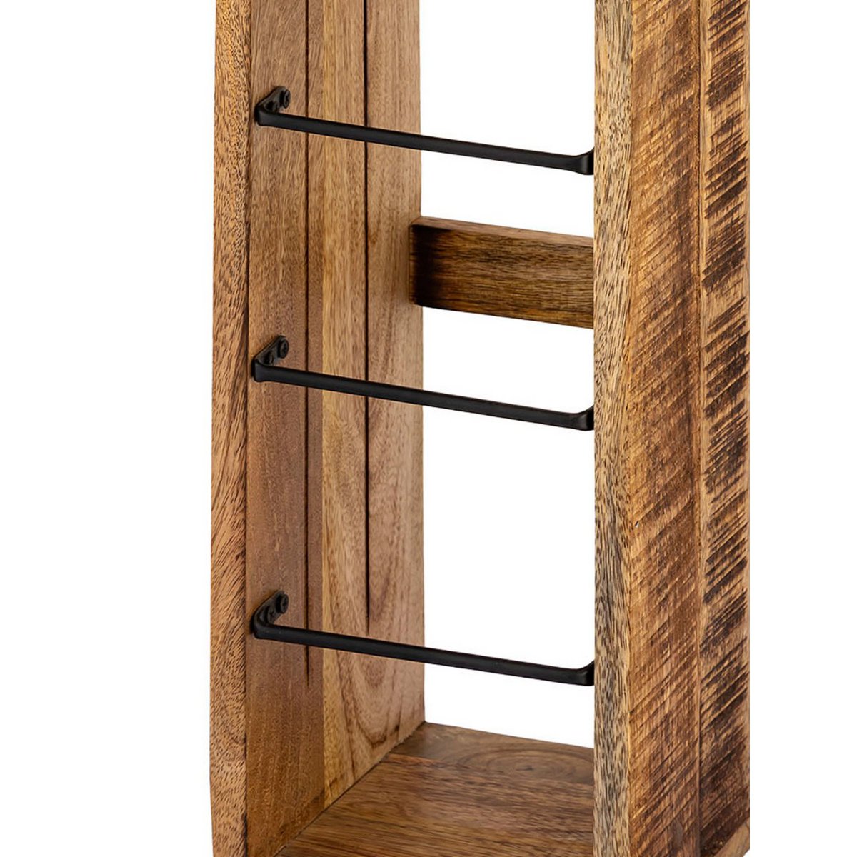Toiletpapierhouder Toiletpapierhouder hout 17x17 H 65 cm mantelrol houder vierkant mango hout