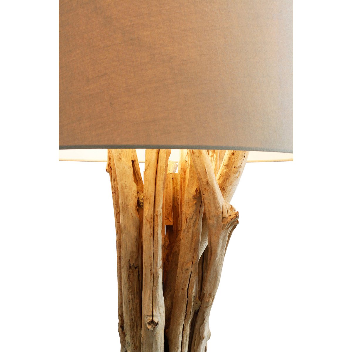 Vloerlamp drijfhout wit 145 cm