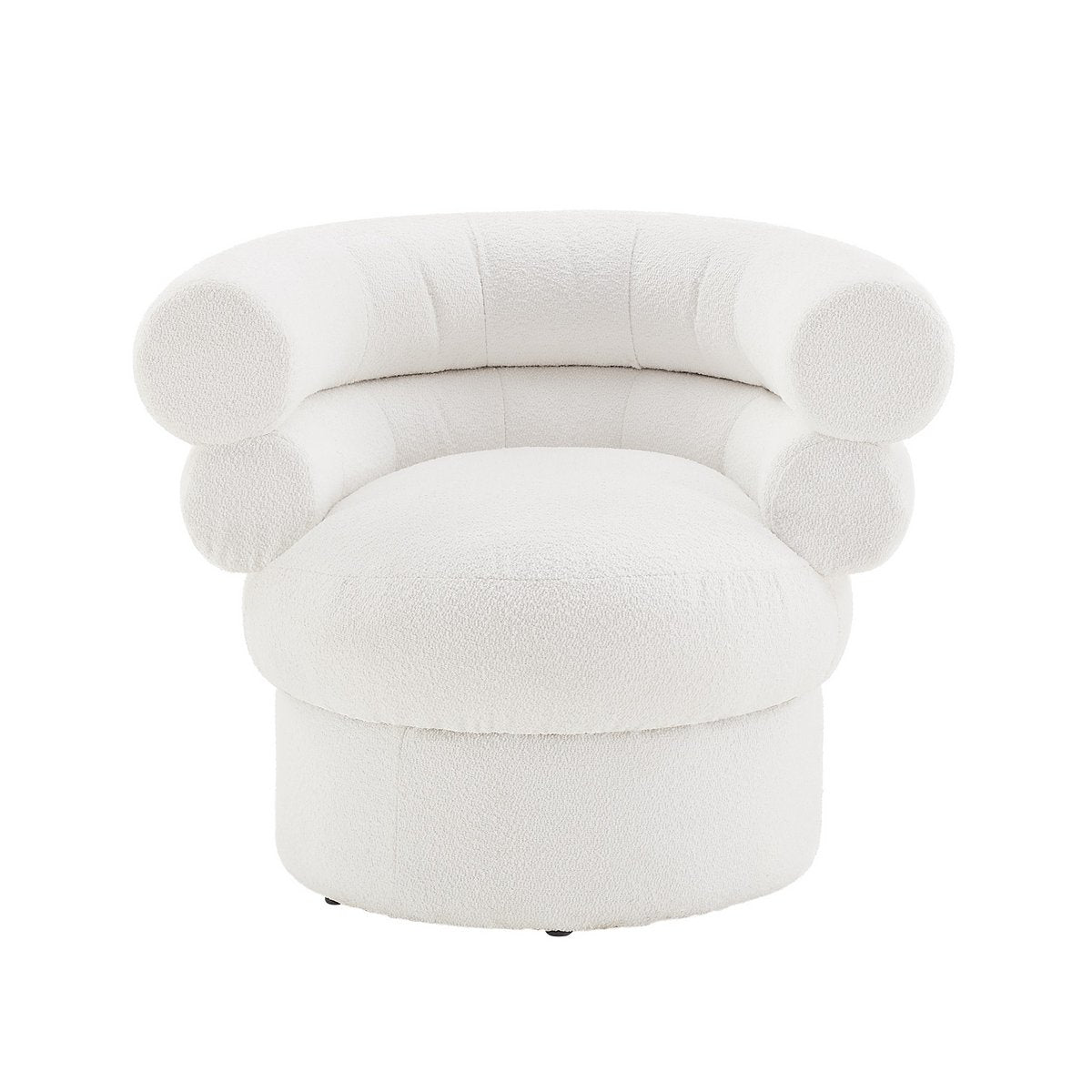 Fauteuil bouclé stof wit