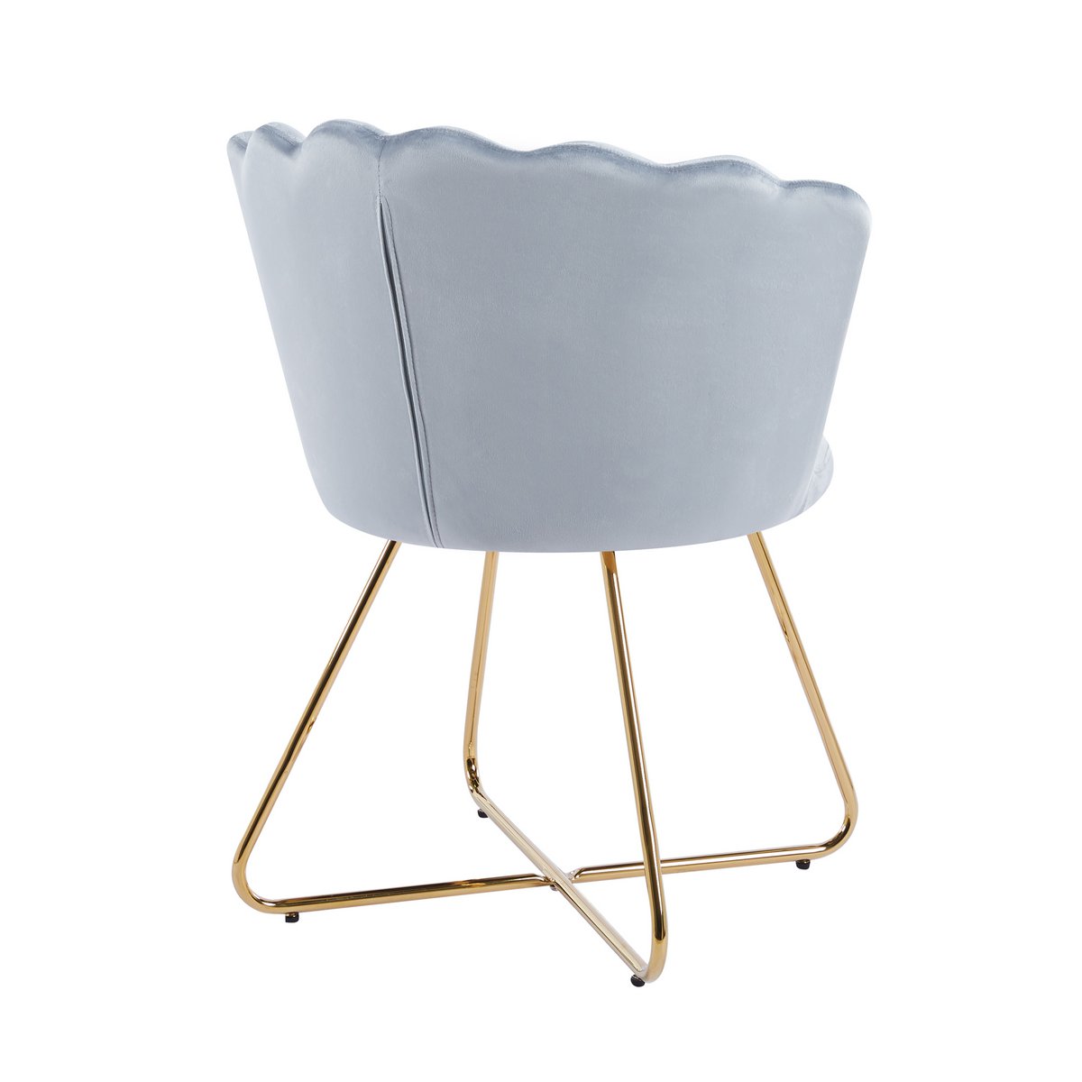 Set van 2 fluwelen kuipstoelen in lichtgrijs