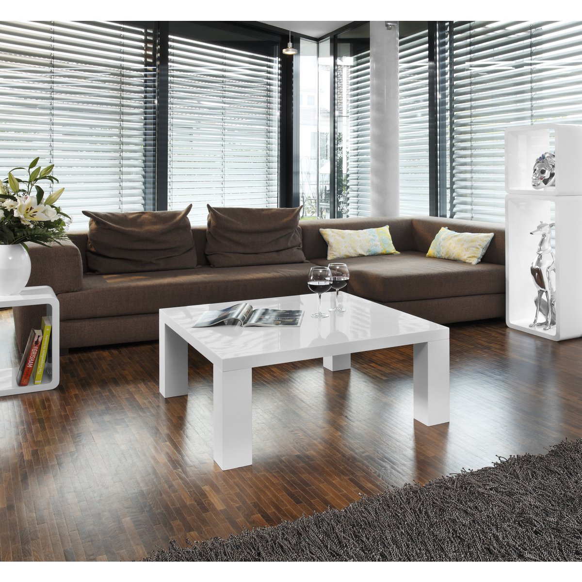 Salontafel 90x90x40 cm wit