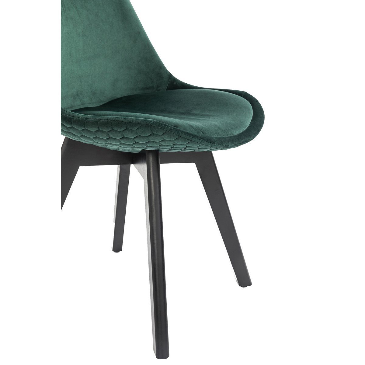 Set van 2 eetkamerstoelen in groen fluweel