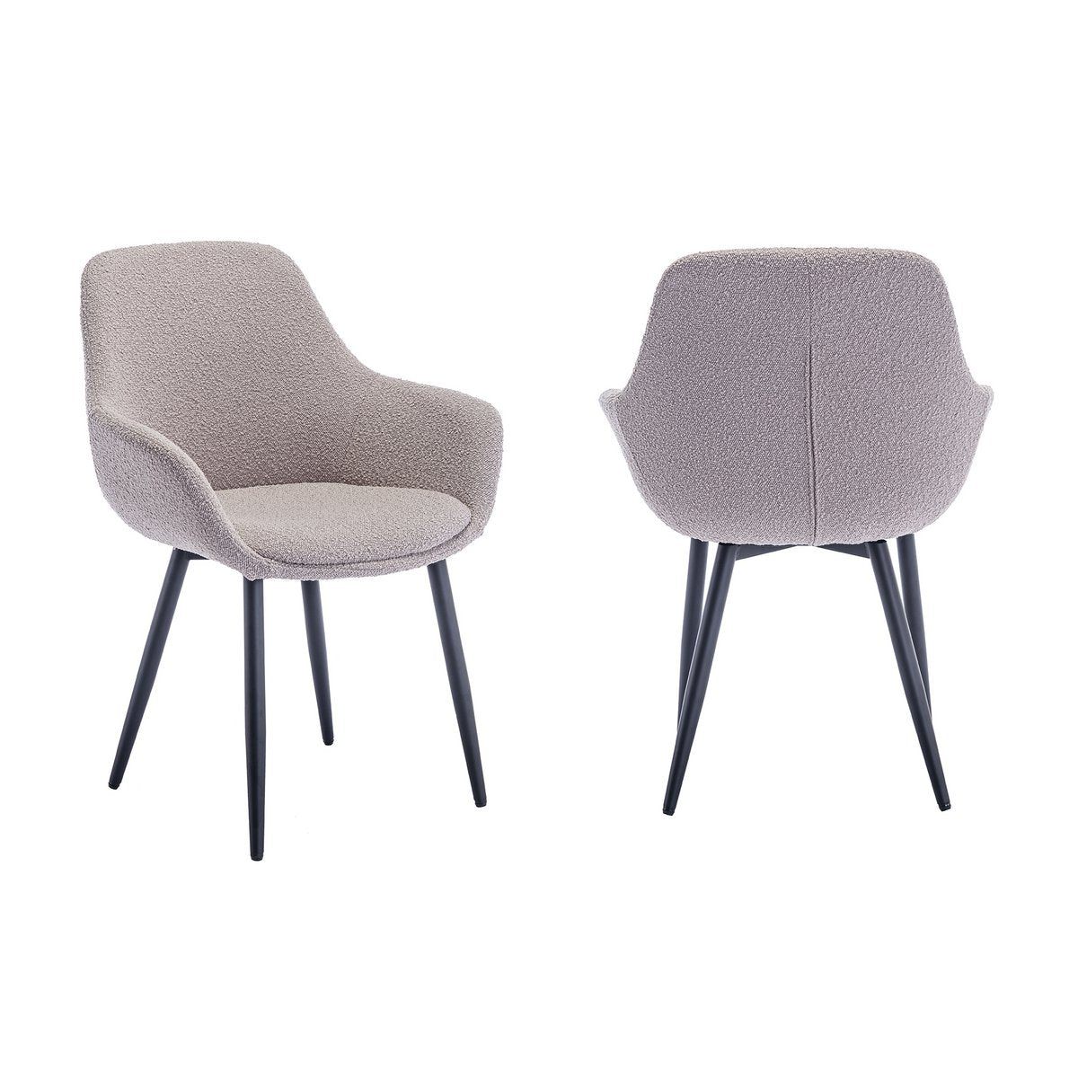 Fauteuil Bouclé stof taupe set van 2