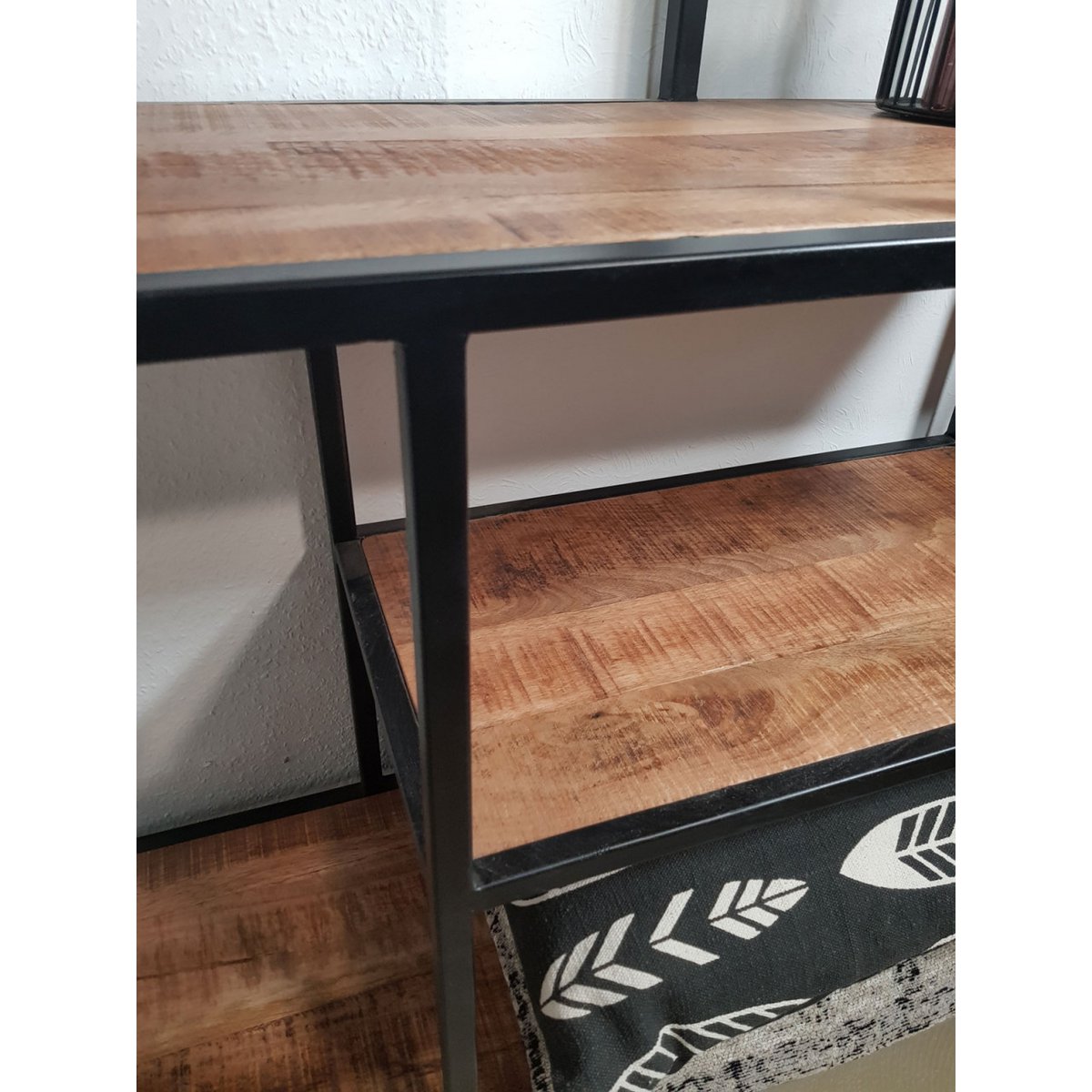 Bookshelf Stand Plank boekenkast 100 x 193 x 36 cm Liverpool metalen frame zwart mat