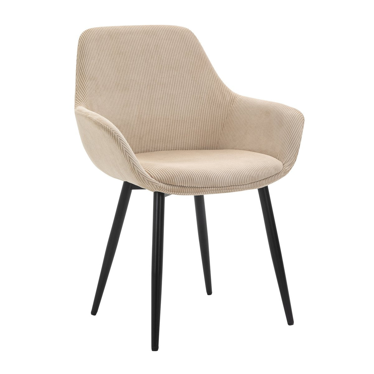 Set van 2 corduroy fauteuils beige