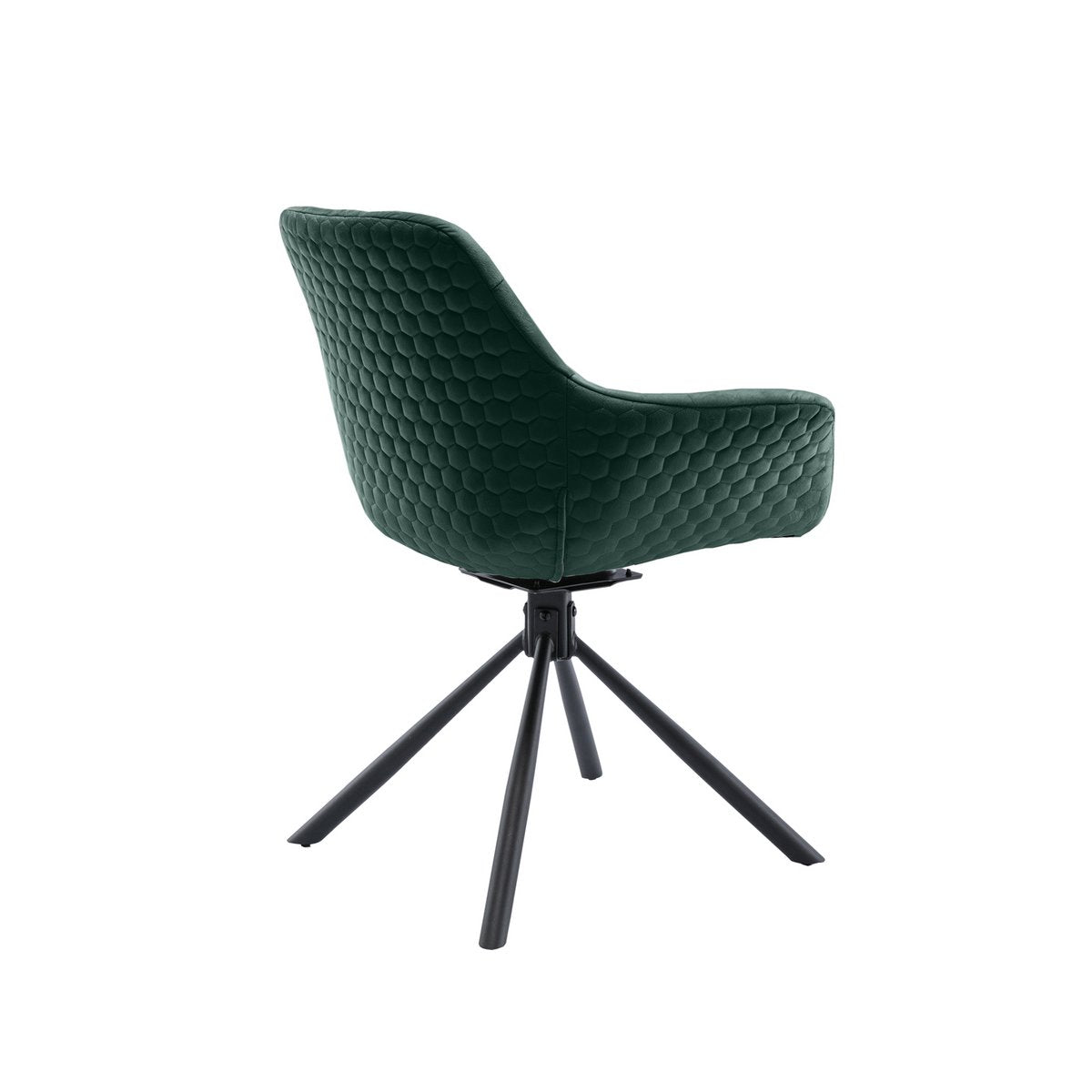 Fauteuil met honingraatstiksel in dennengroen fluweel